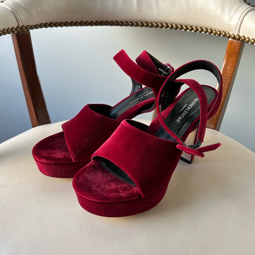 Marion Parke Velvet Platform Sandals - made in Italy